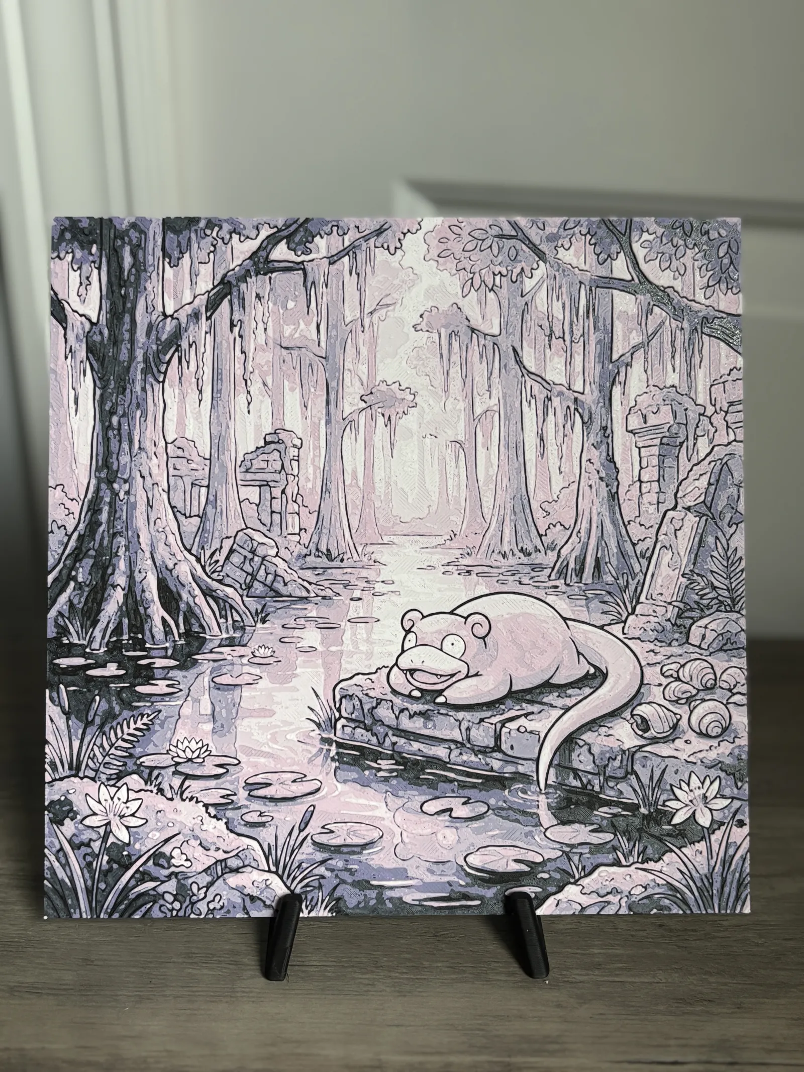 Slowpoke's Swamp – 3D Hueforge Pokémon Art
