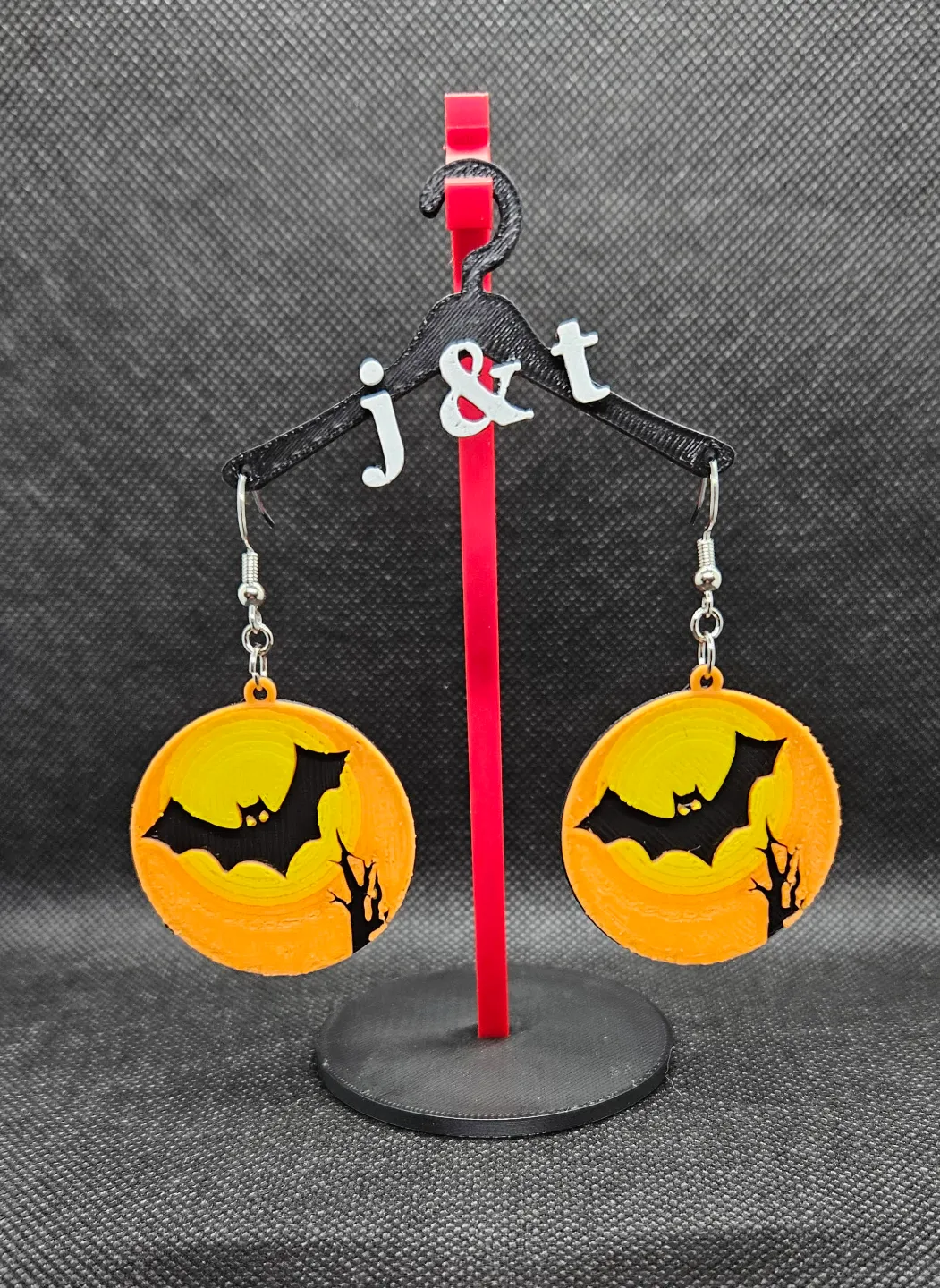 Spooky moon bat - Hue Forge earrings