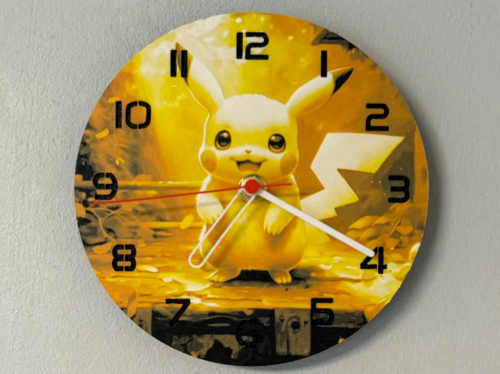 Wall Clock Pokémon Pikachu Hueforge kit 011