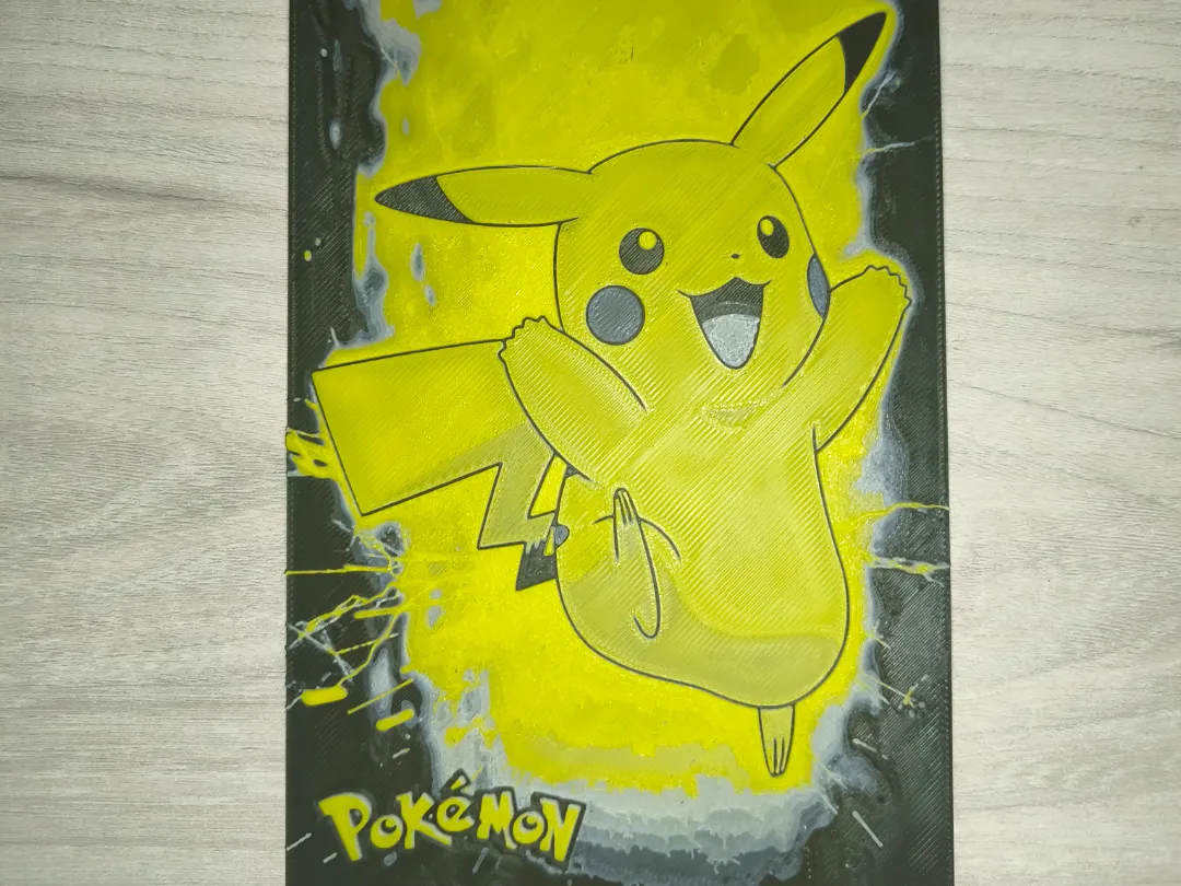 PIKACHU HueForge Arte de Pared Texturizado
