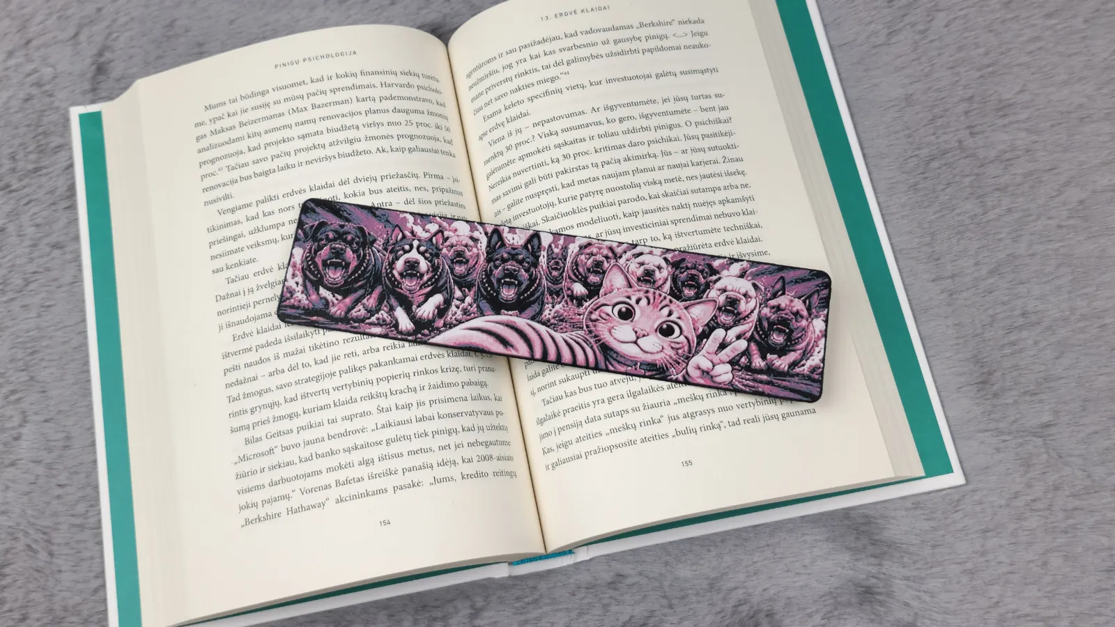 Funny Cat vs Angry Dogs HueForge Bookmark