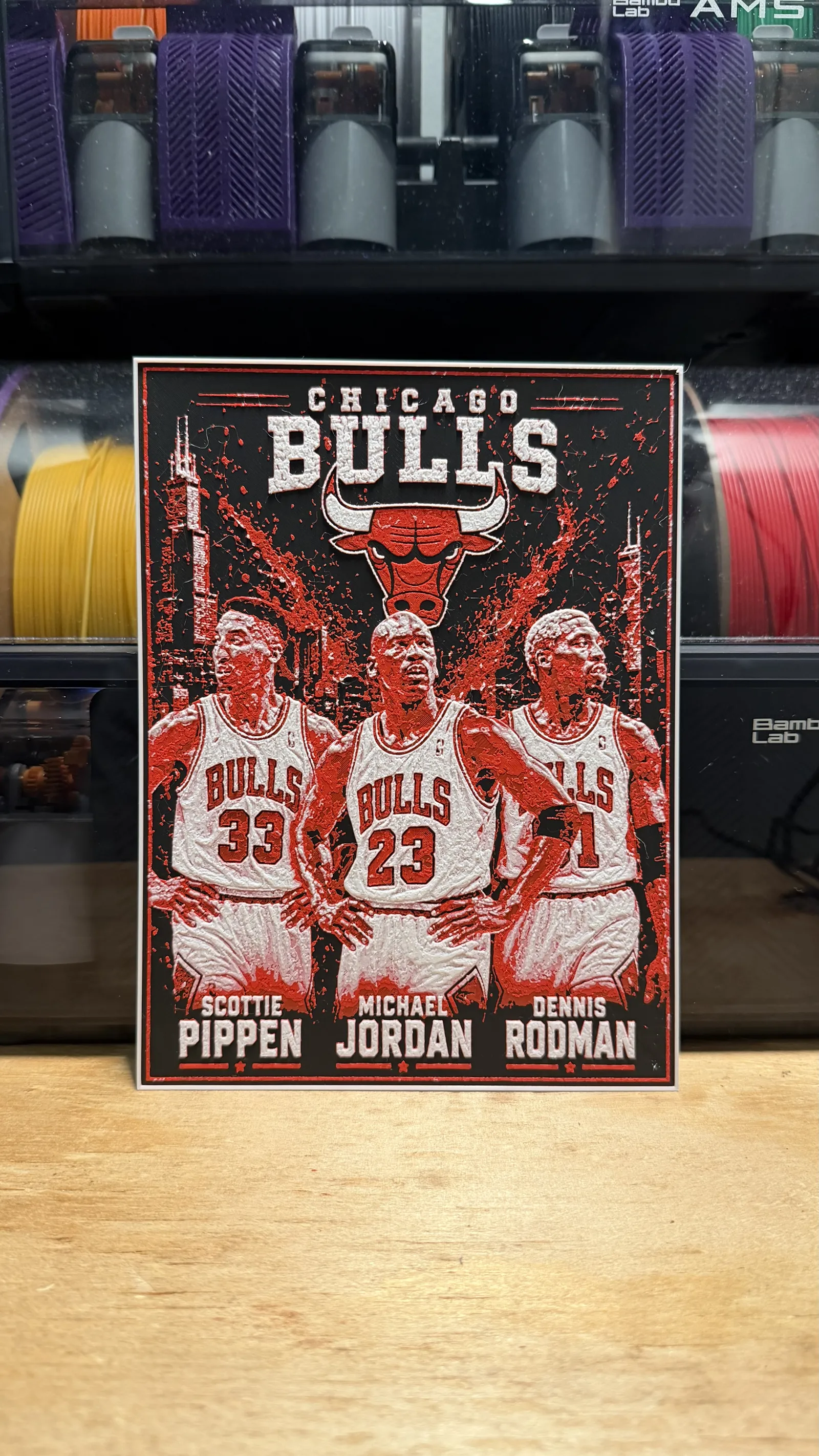 Jordan, Pippen, and Rodman Poster HueForge