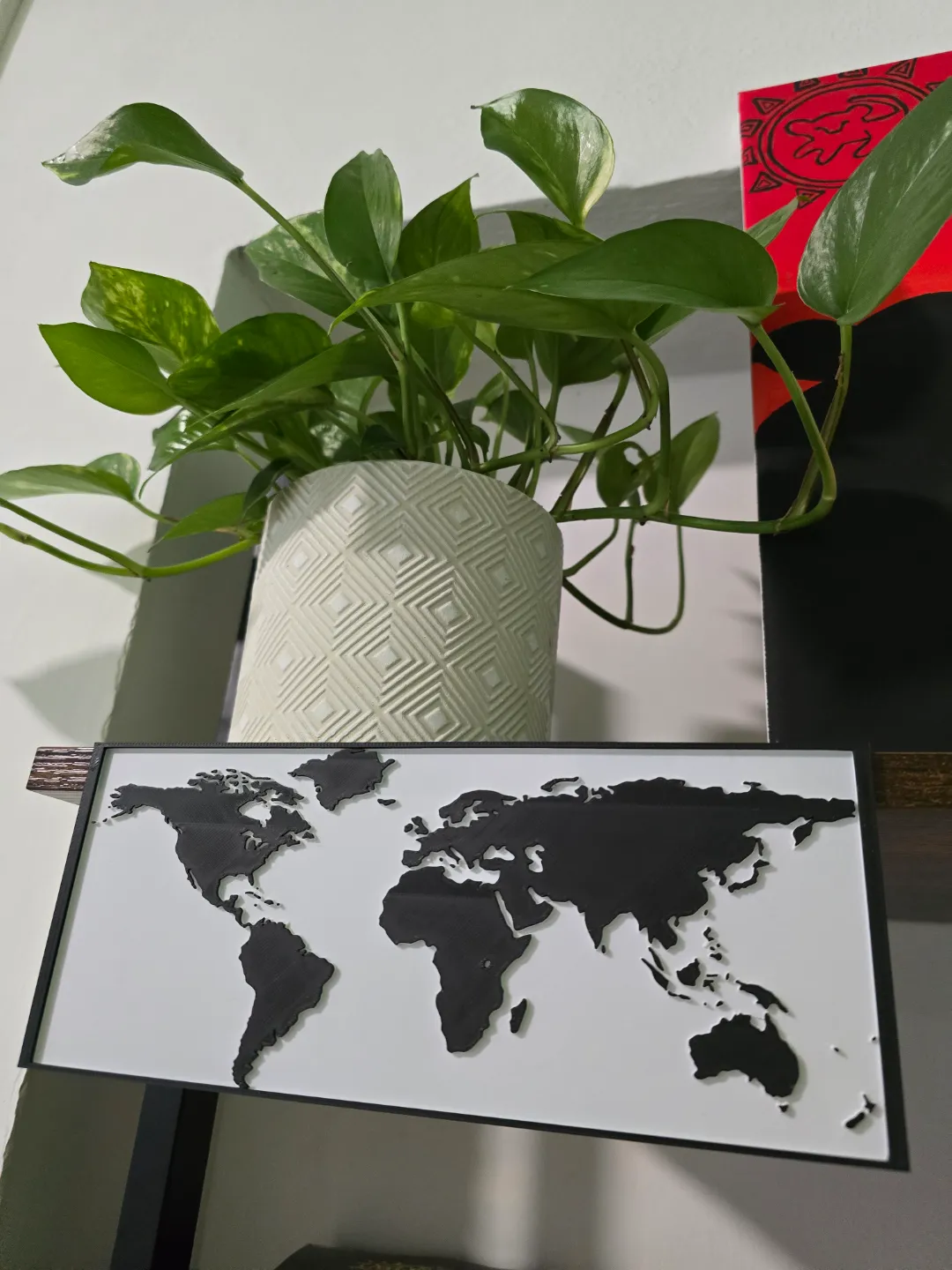Quadro Mappa Mondo hueforge con cornice