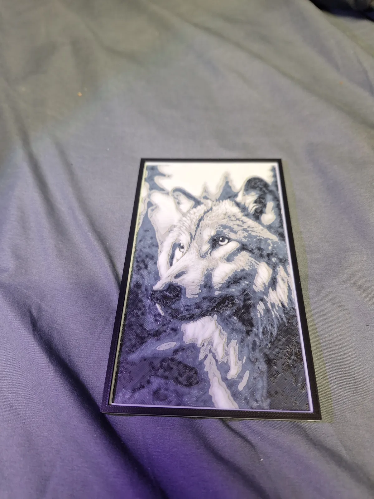b/w wolf Hue forge