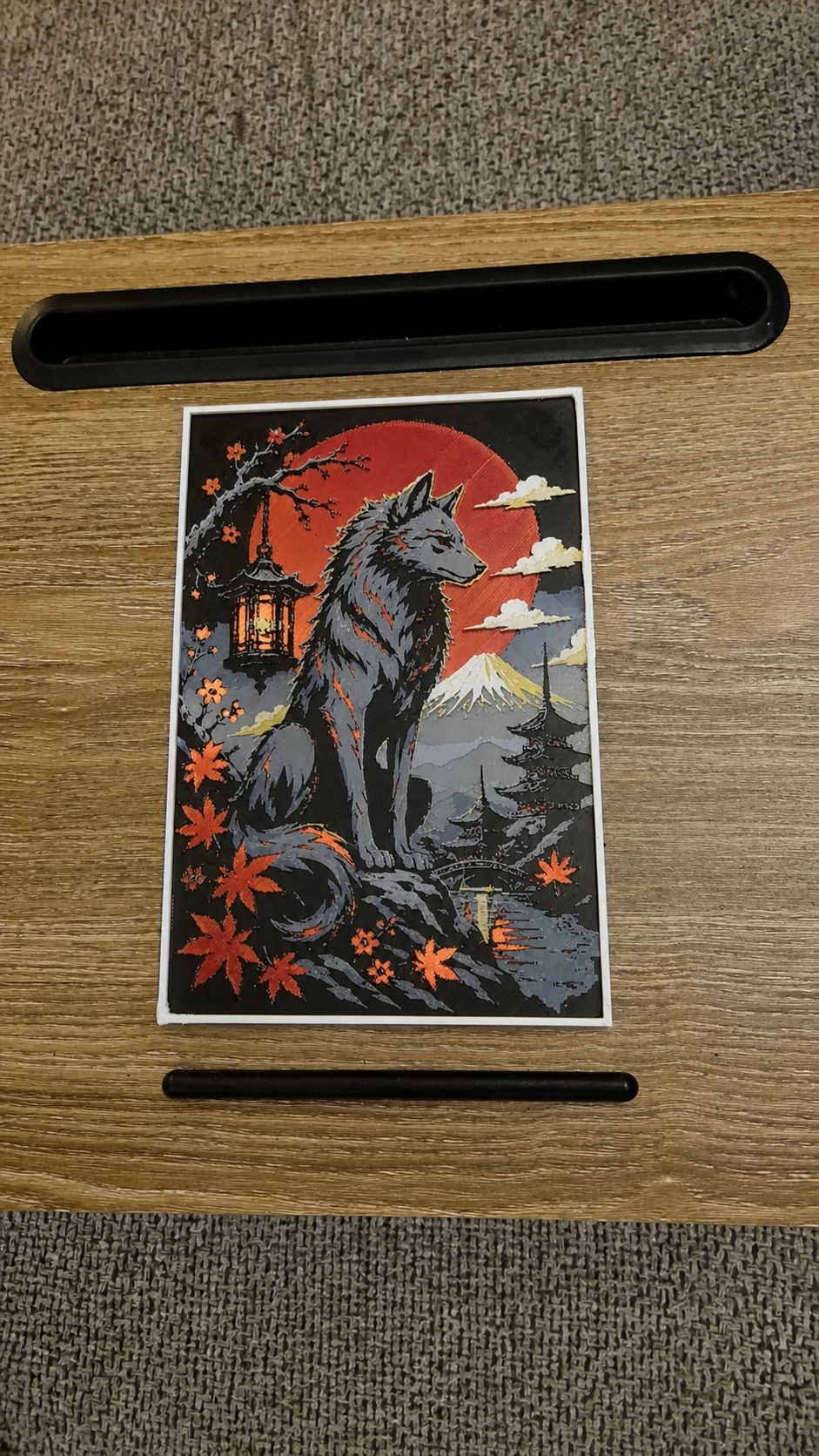 Okami Wolf - Japanese Landscape HueForge