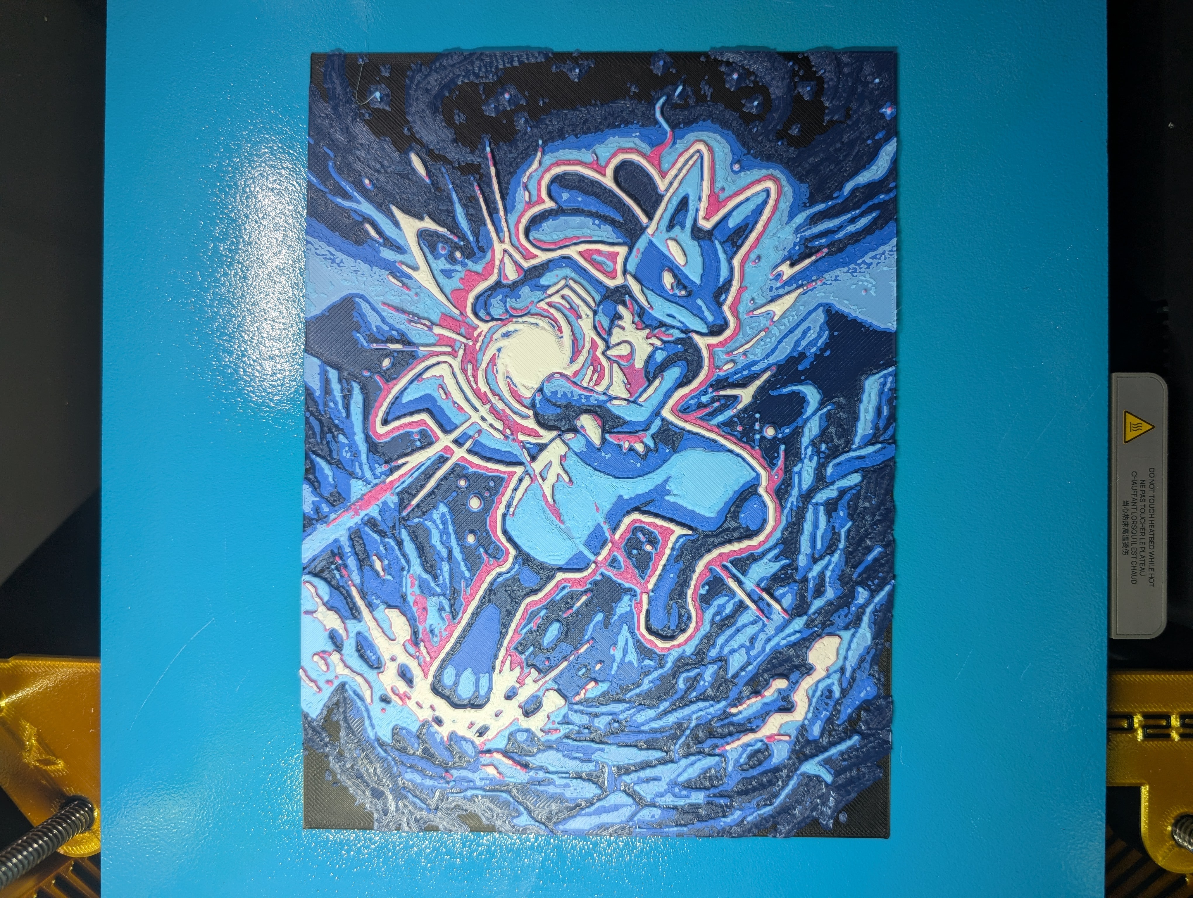 Lucario Pokemon 6x8 Hueforge Multicolor 3D Decor