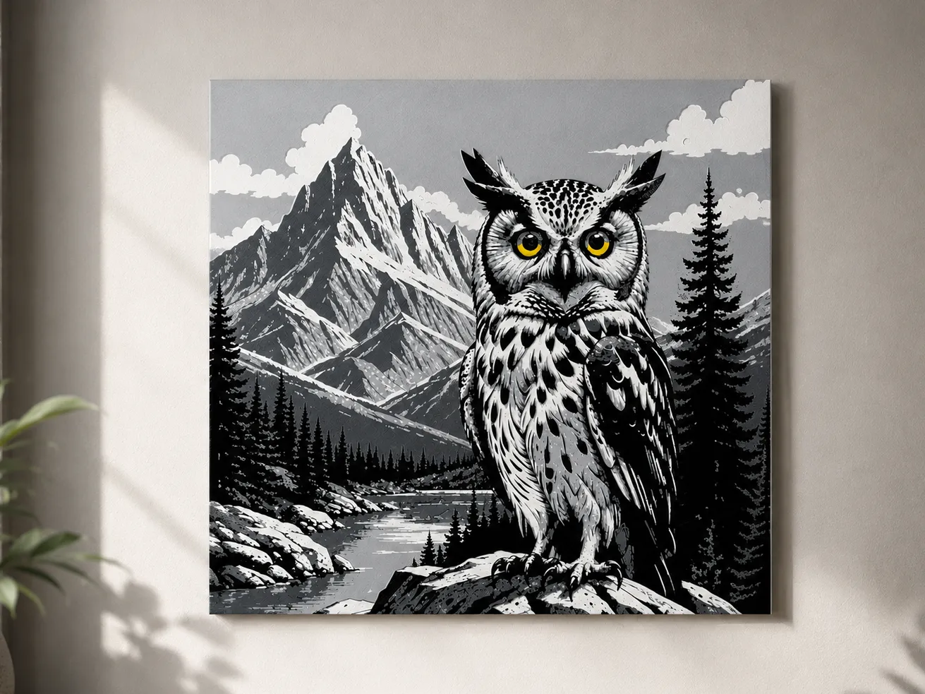 Quadro Gufo Realistico