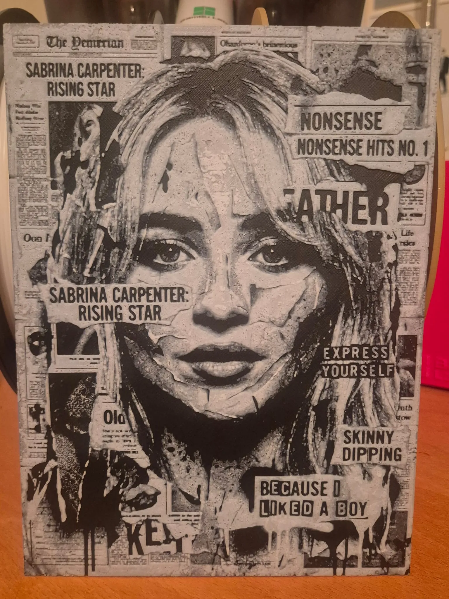 Sabrina carpenter newspaper hueforge
