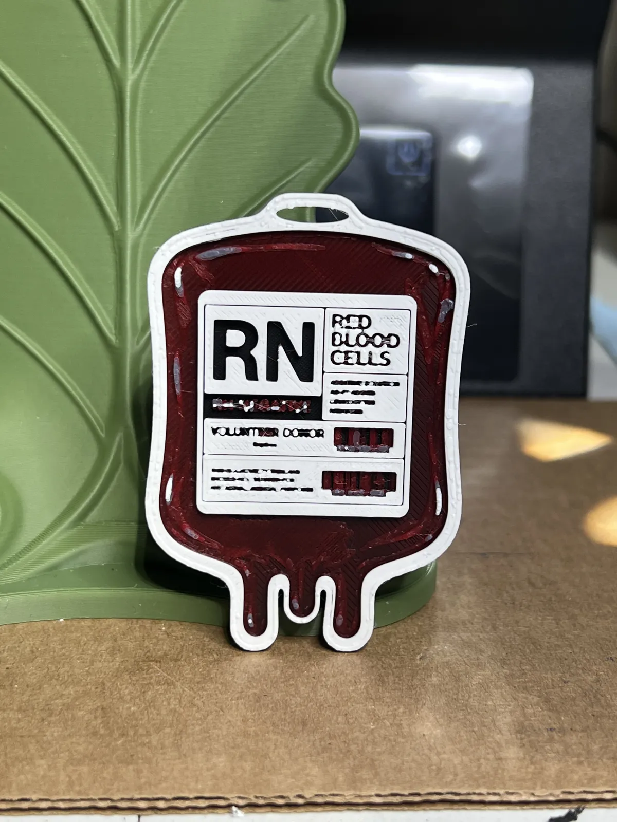 RN badge buddy - Unit of blood themed