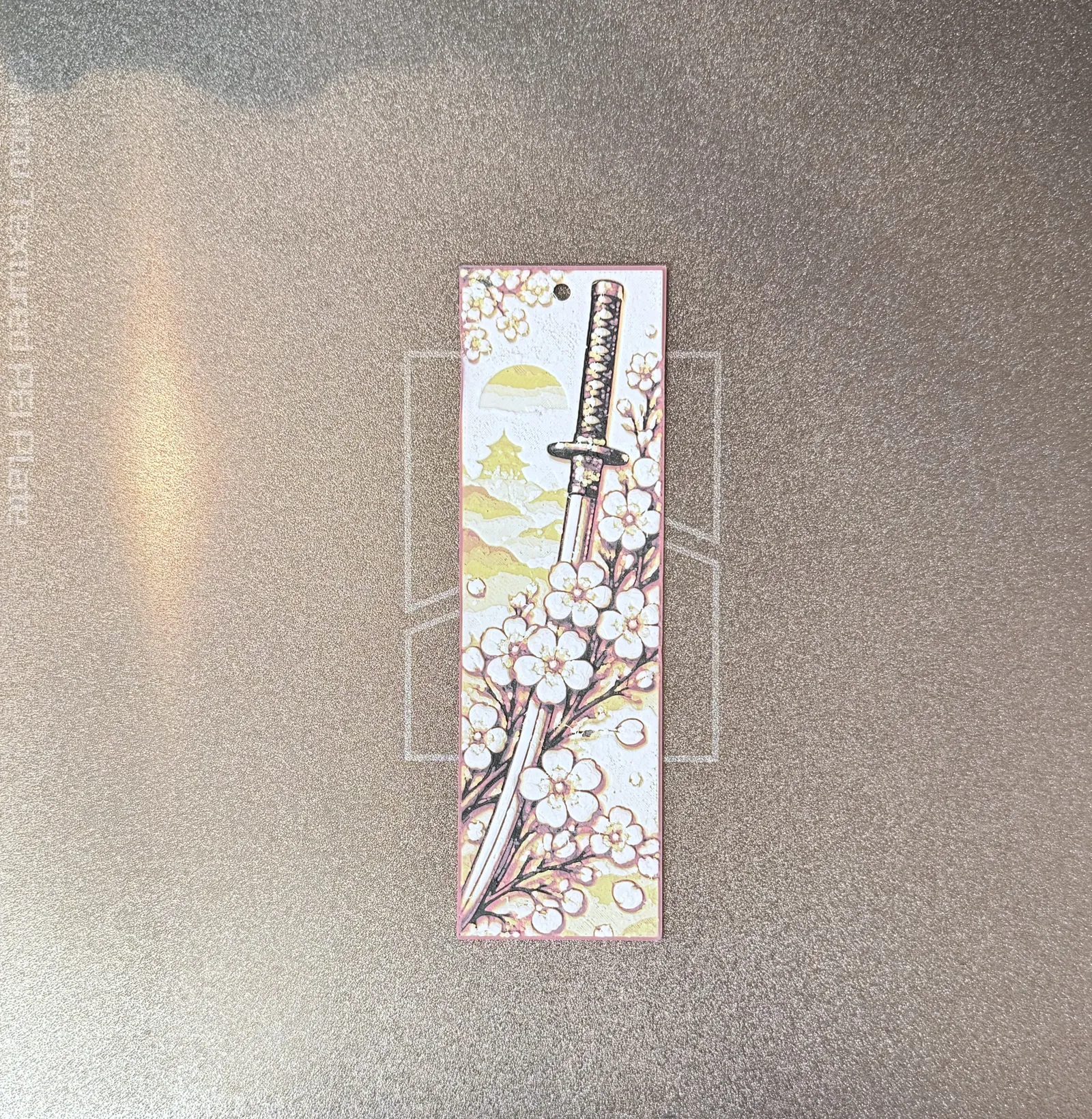 3D Printed Samurai Sakura Bookmark – NO AMS