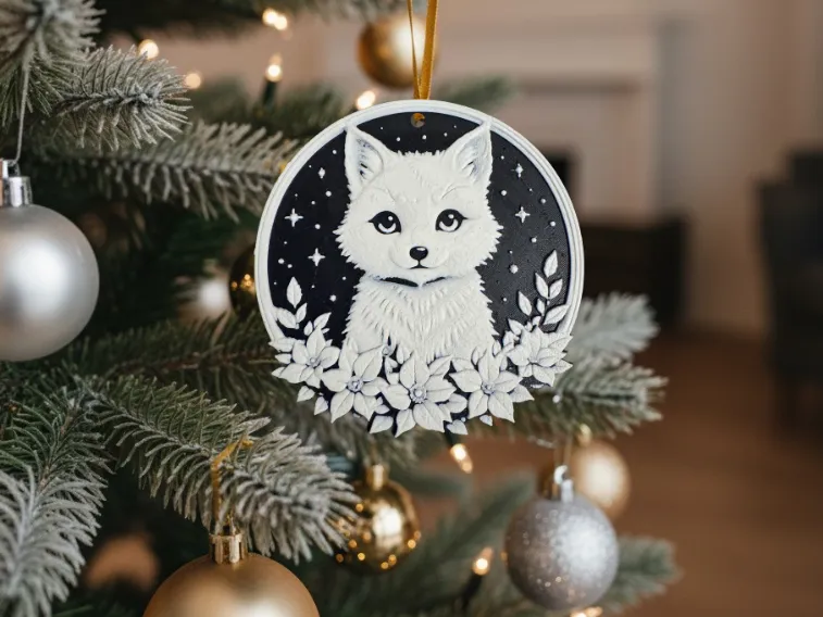Christmas Artic Fox Decoration