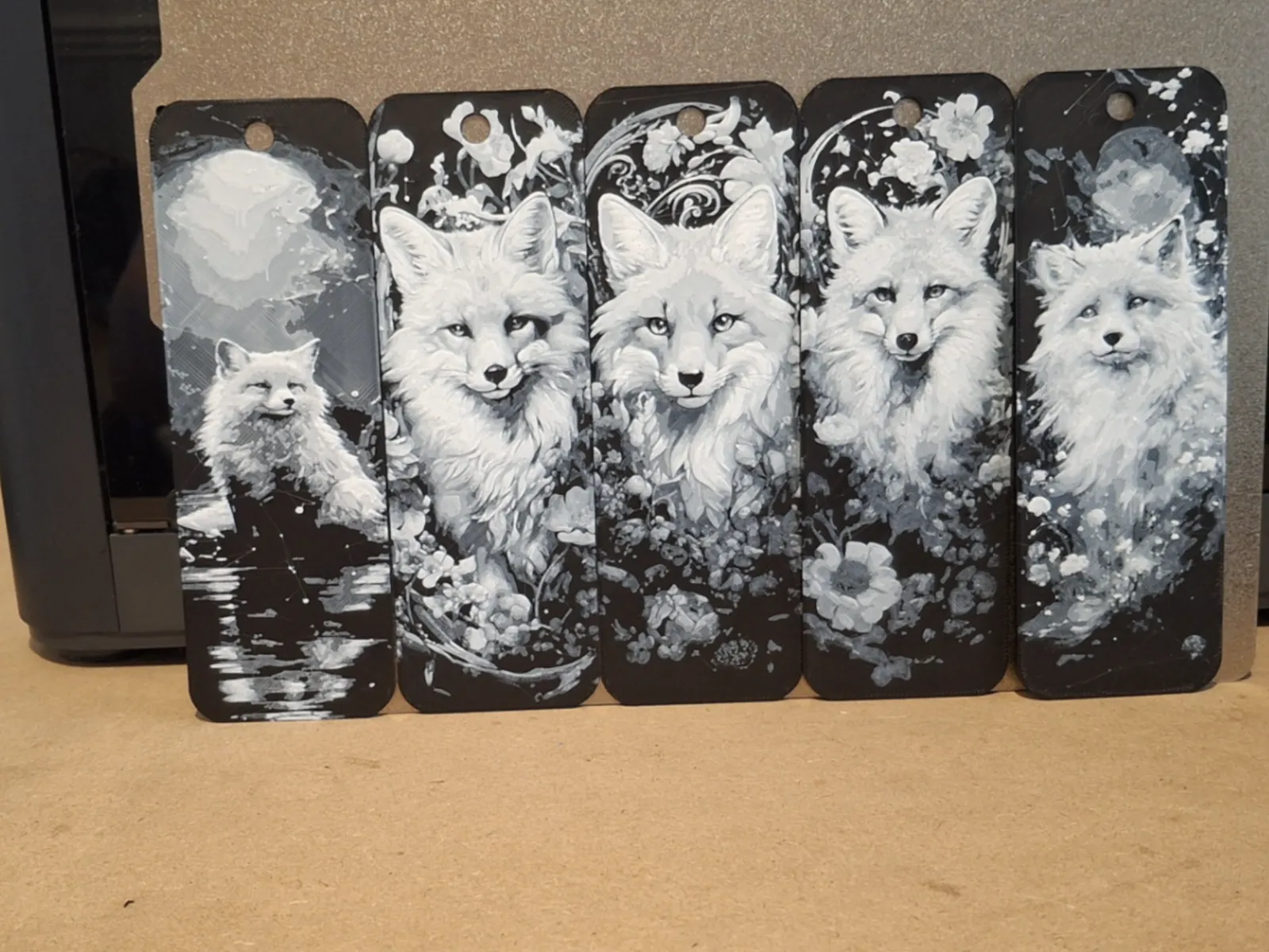 Set of 5 fox bookmarks