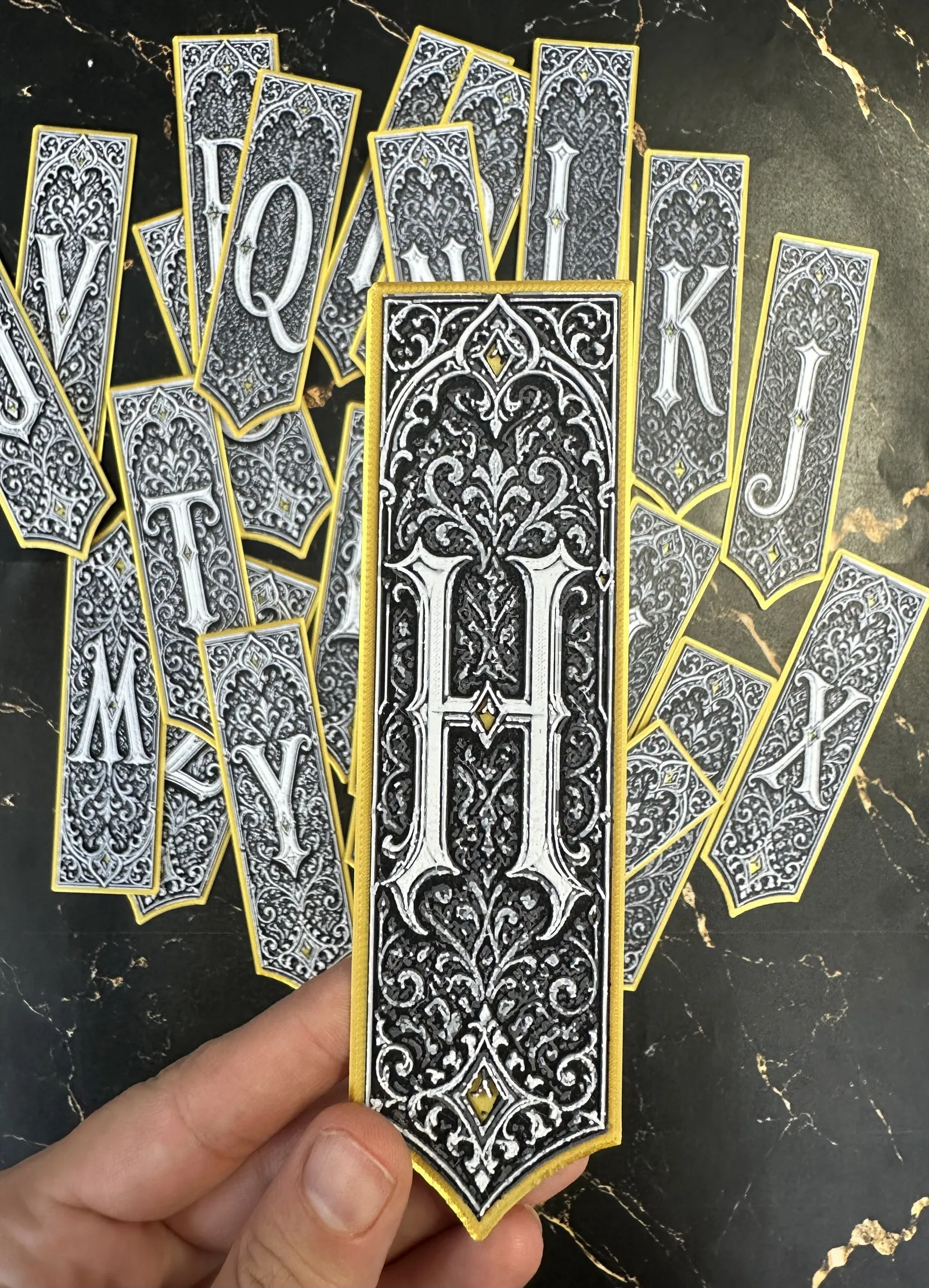 Gothic Letter H Bookmark - HueForge Alphabet