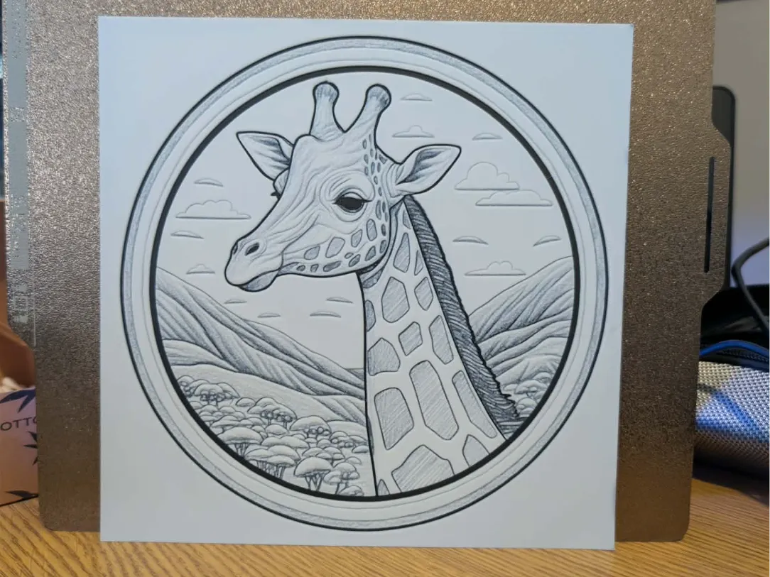 Porthole giraffe - 2 colour hueforge