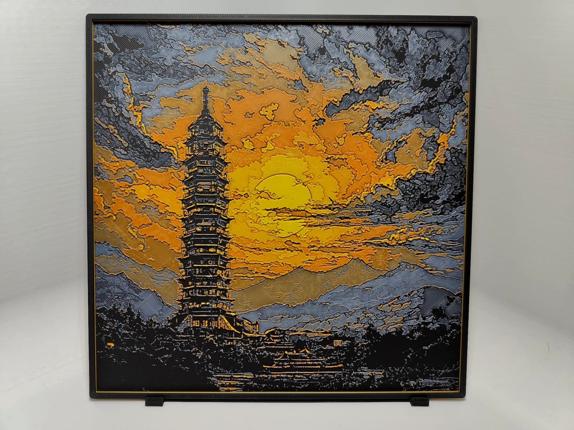 Porcelain Tower Sunset - Hueforge