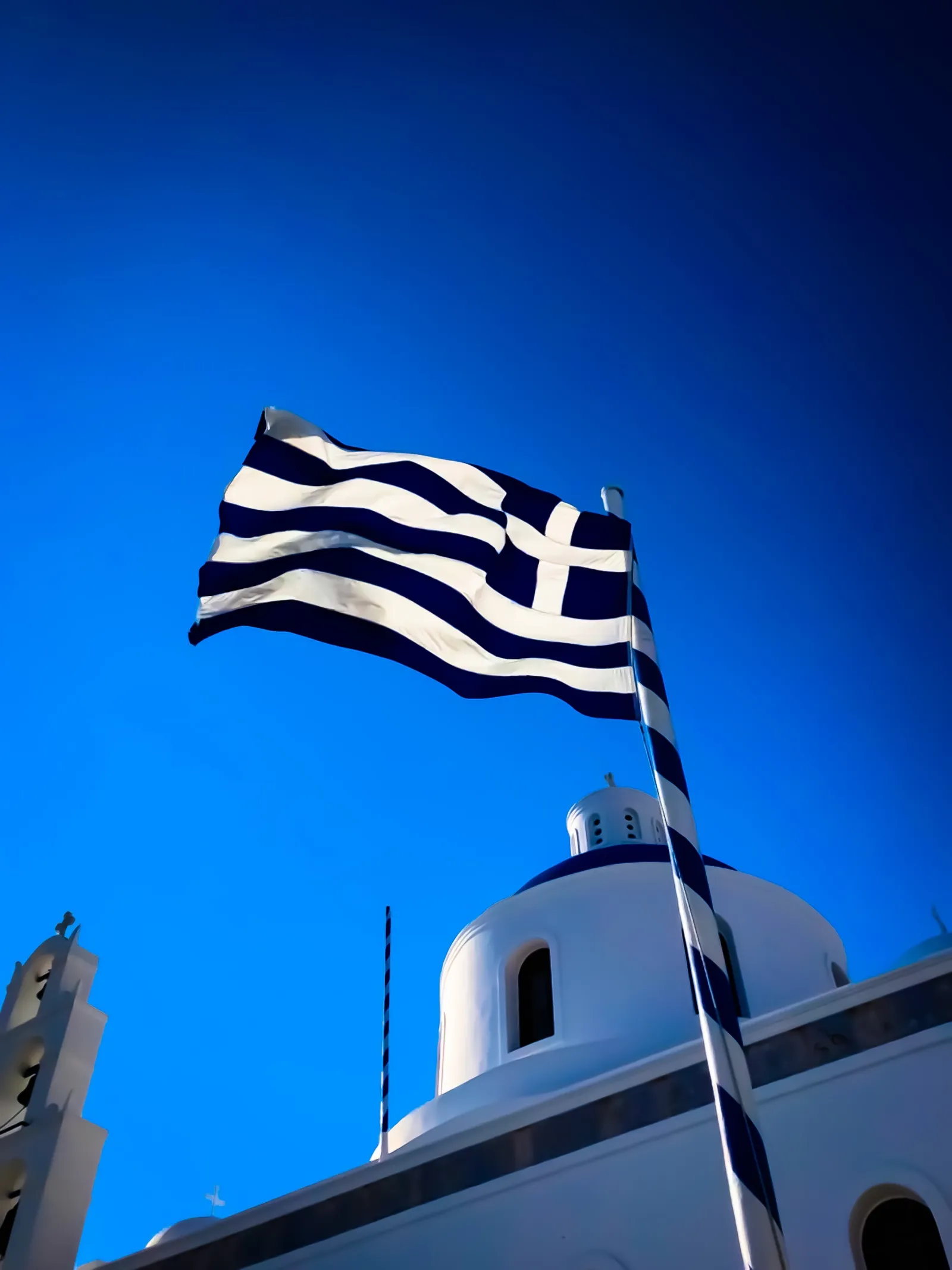 Santorini Greece Blue Dome Building/Flag HueForge
