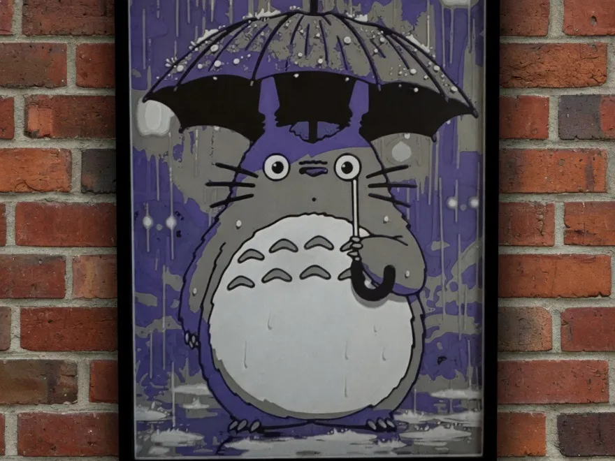 Totoro Rain Night