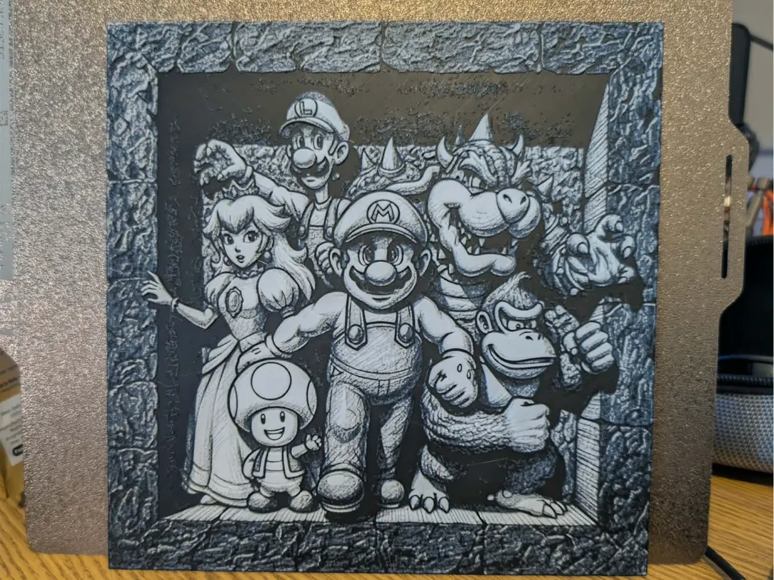 Team Mario - Slate style - Hueforge