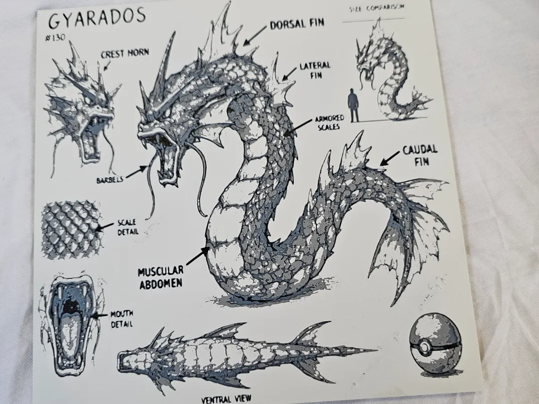 #0130 gyarados field sketch kromacut 200mmx200mm