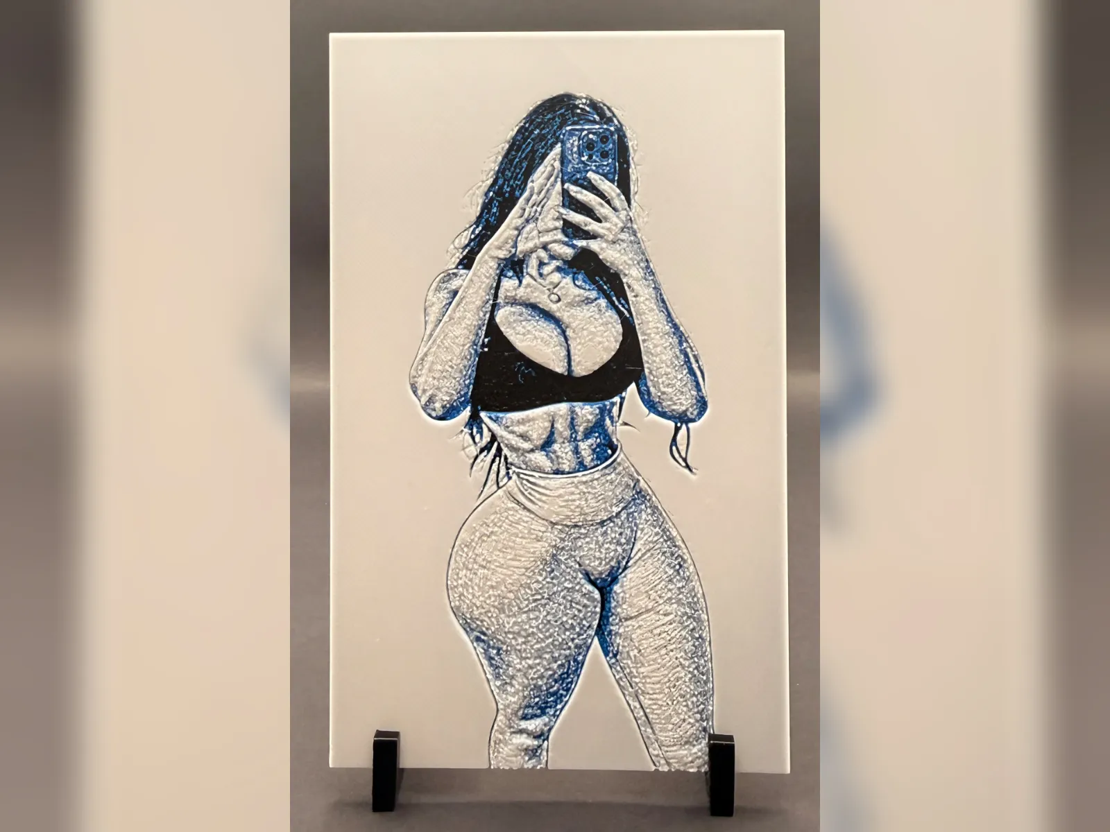 Gym Bunny Mirror Selfie Hueforge Sketch