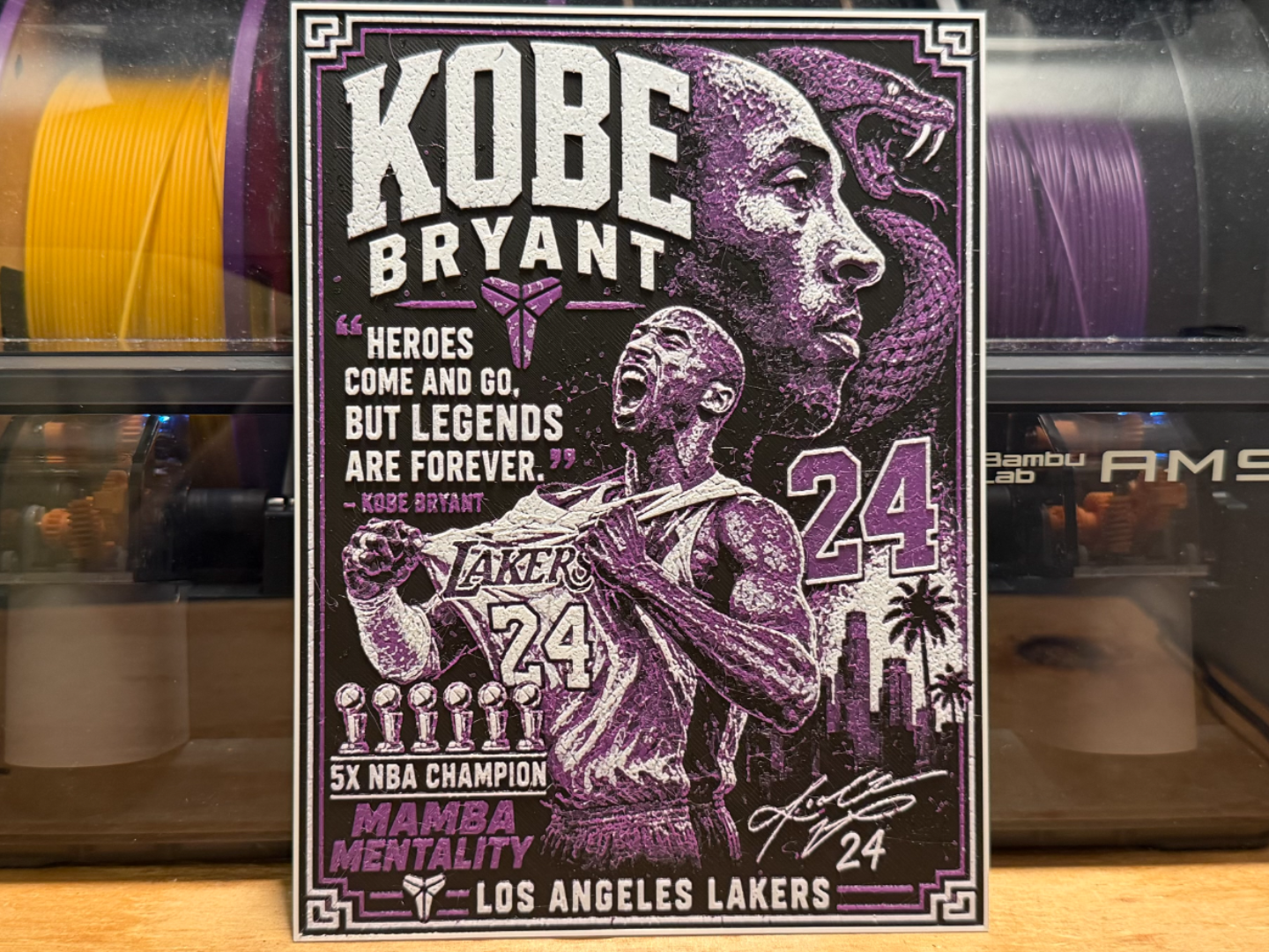 Kobe LA Lakers NBA Poster HueForge