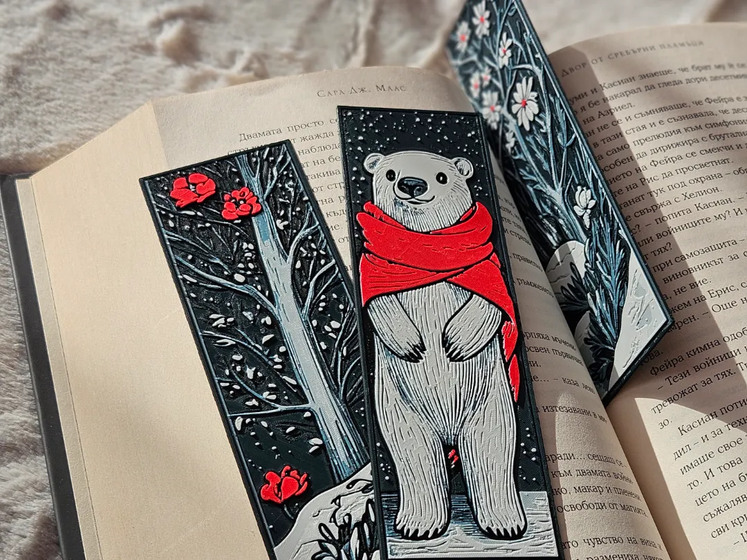 Bearberry Winter - Christmas Bookmarks Set