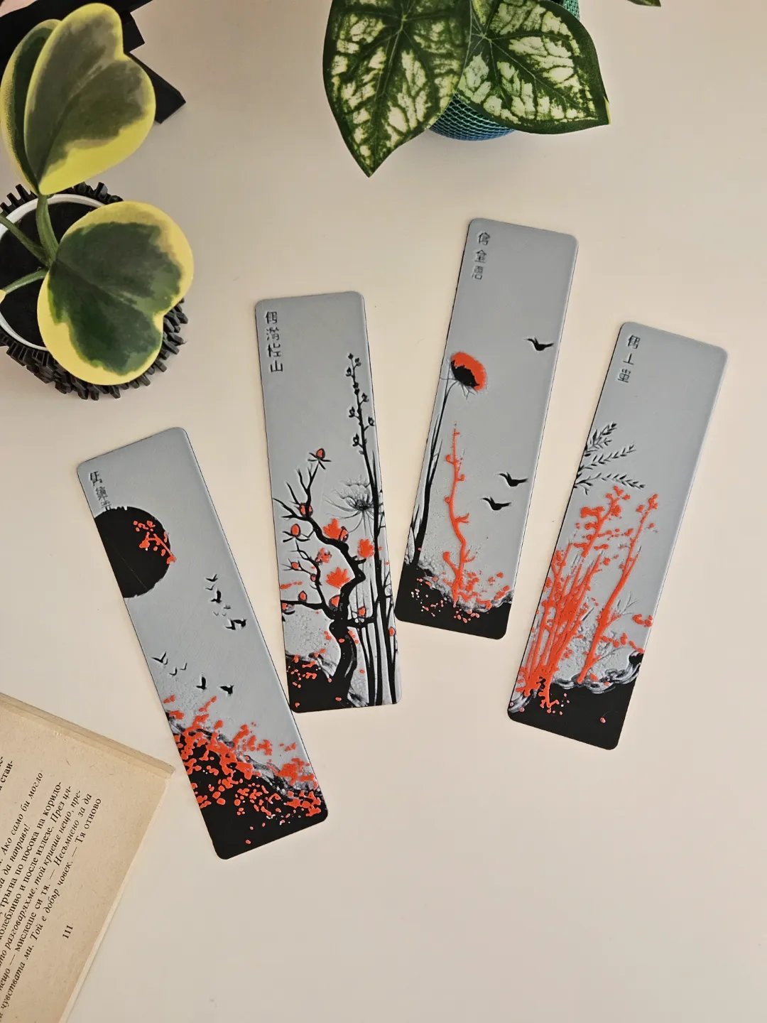 "Red Blossom" - Bookmarks Set
