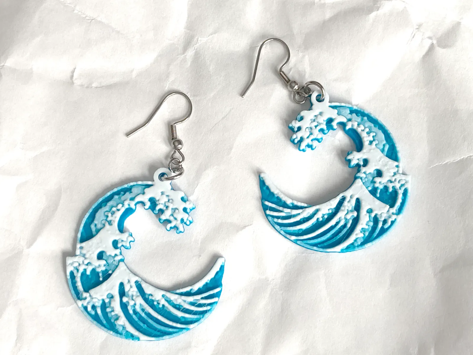 The Great Wave off Kanagawa HueForge Earrings
