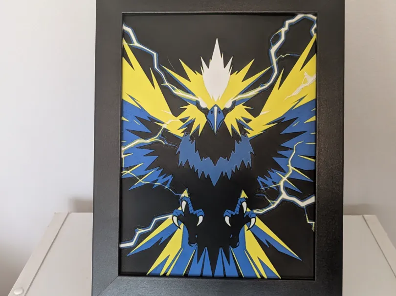 Zapdos Pokemon 6x8 Hueforge