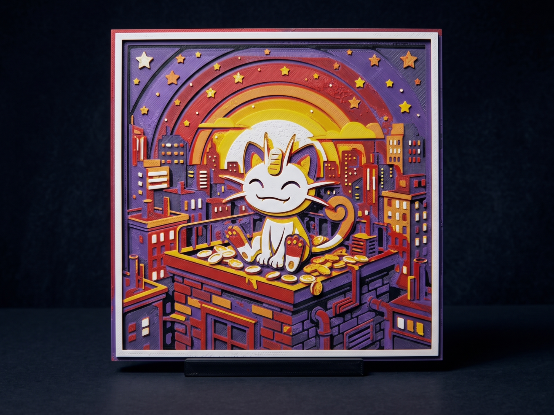 City Meowth - Hueforge Wall Art