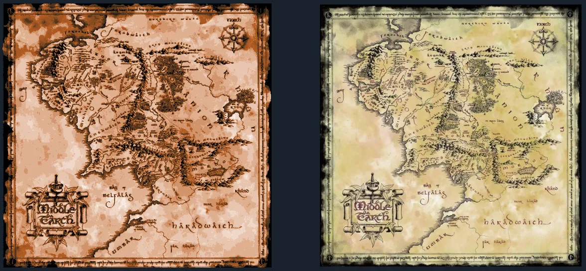 HueForge Middle Earth Map