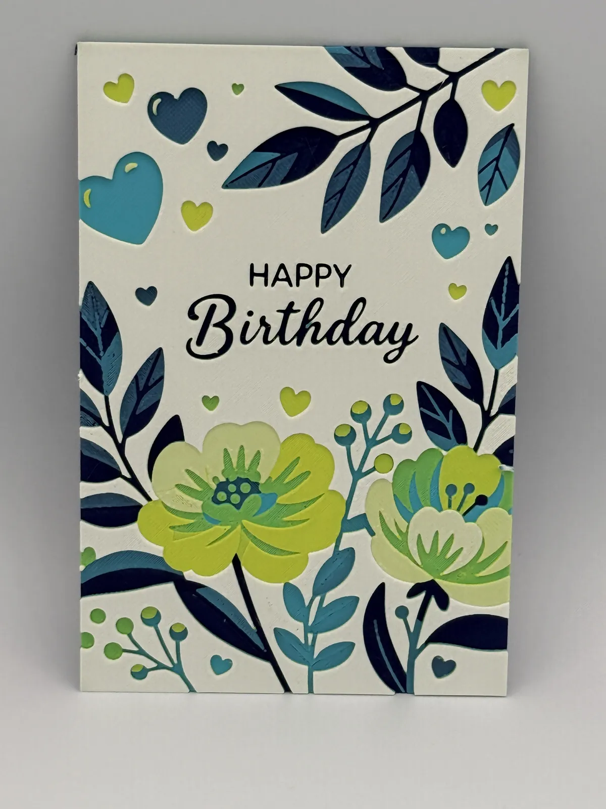 Floral Hearts Birthday Greeting Card/Sign Hueforge