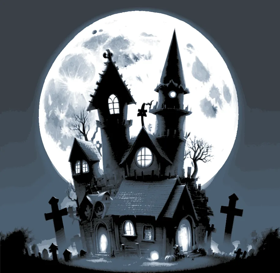 Graveyard Mansion (Filament Painting) - HueForge