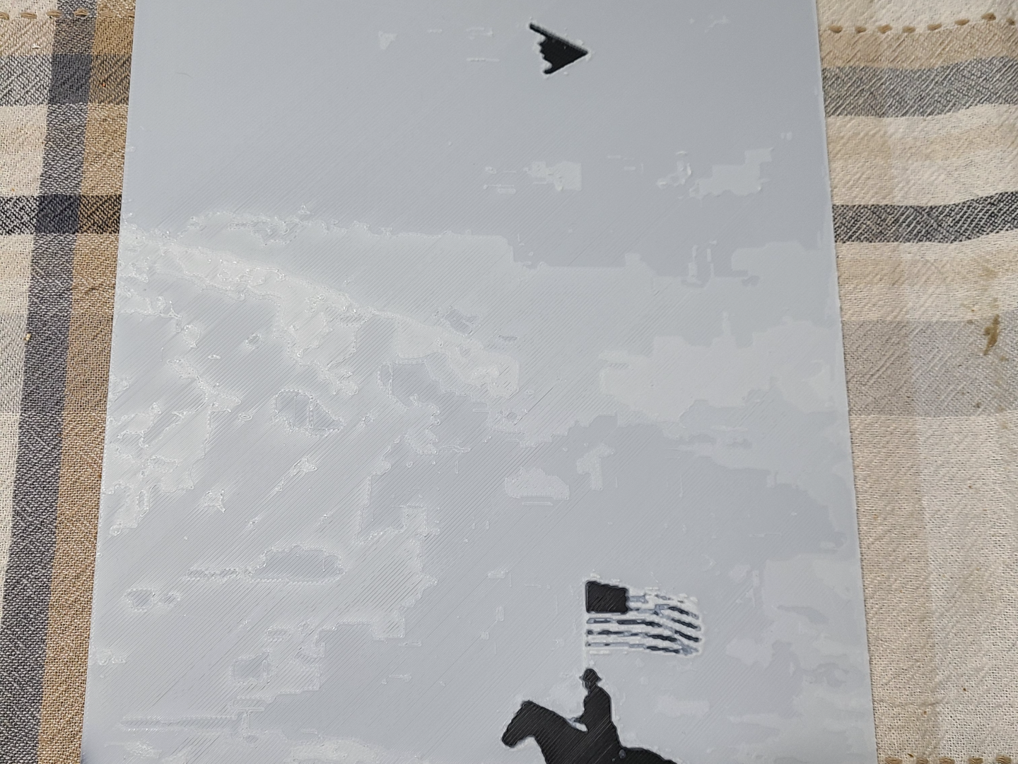 Cowboy holding a flag
