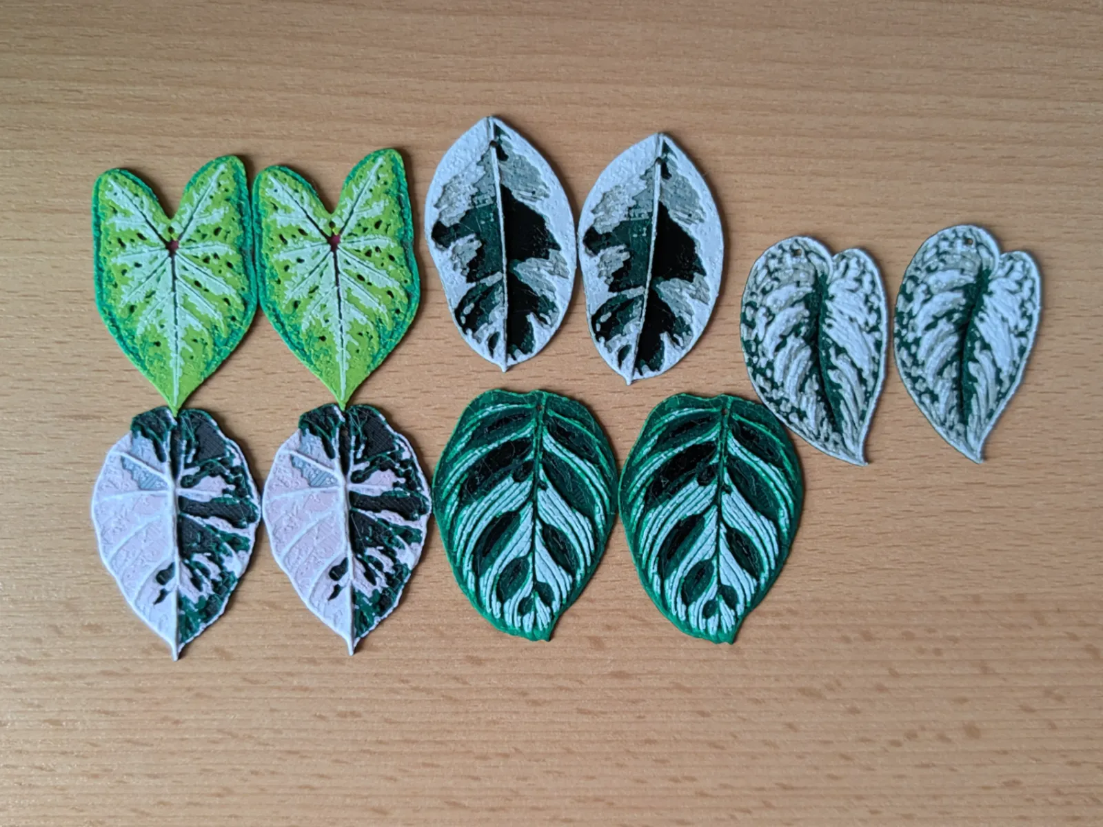 Realistic plant leaf earring/pendant/keychain set
