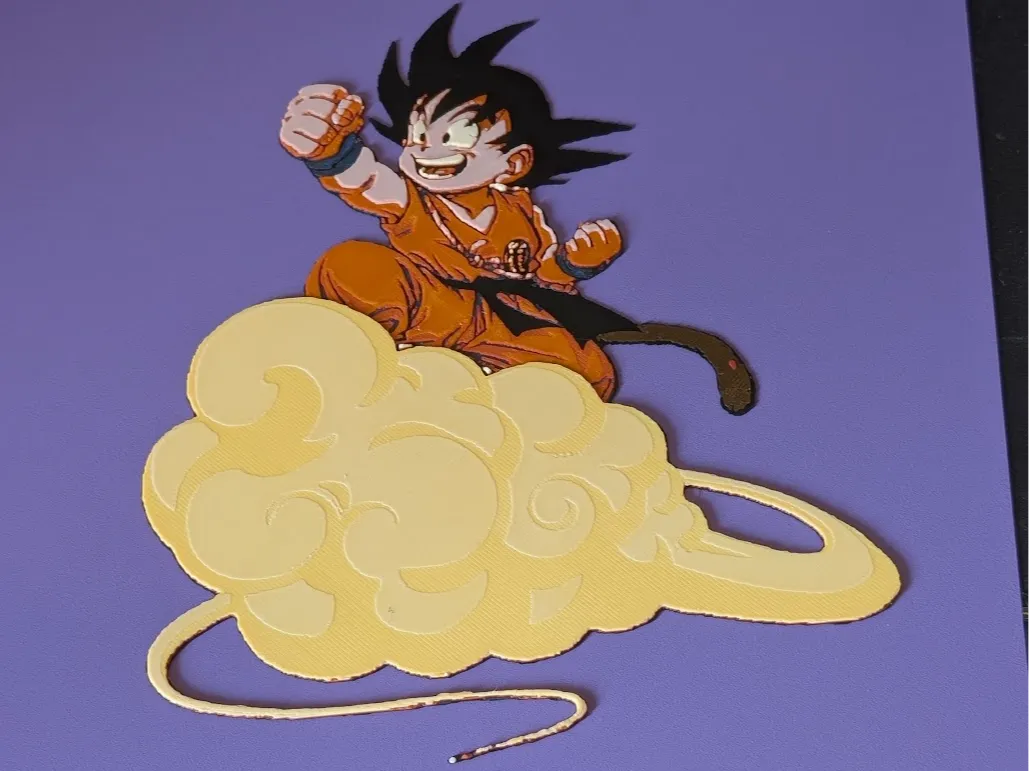Kid Goku Flying on Nimbus
