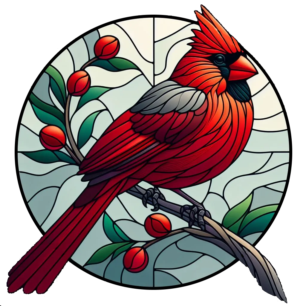 Stained Glass HueForge Cardinal