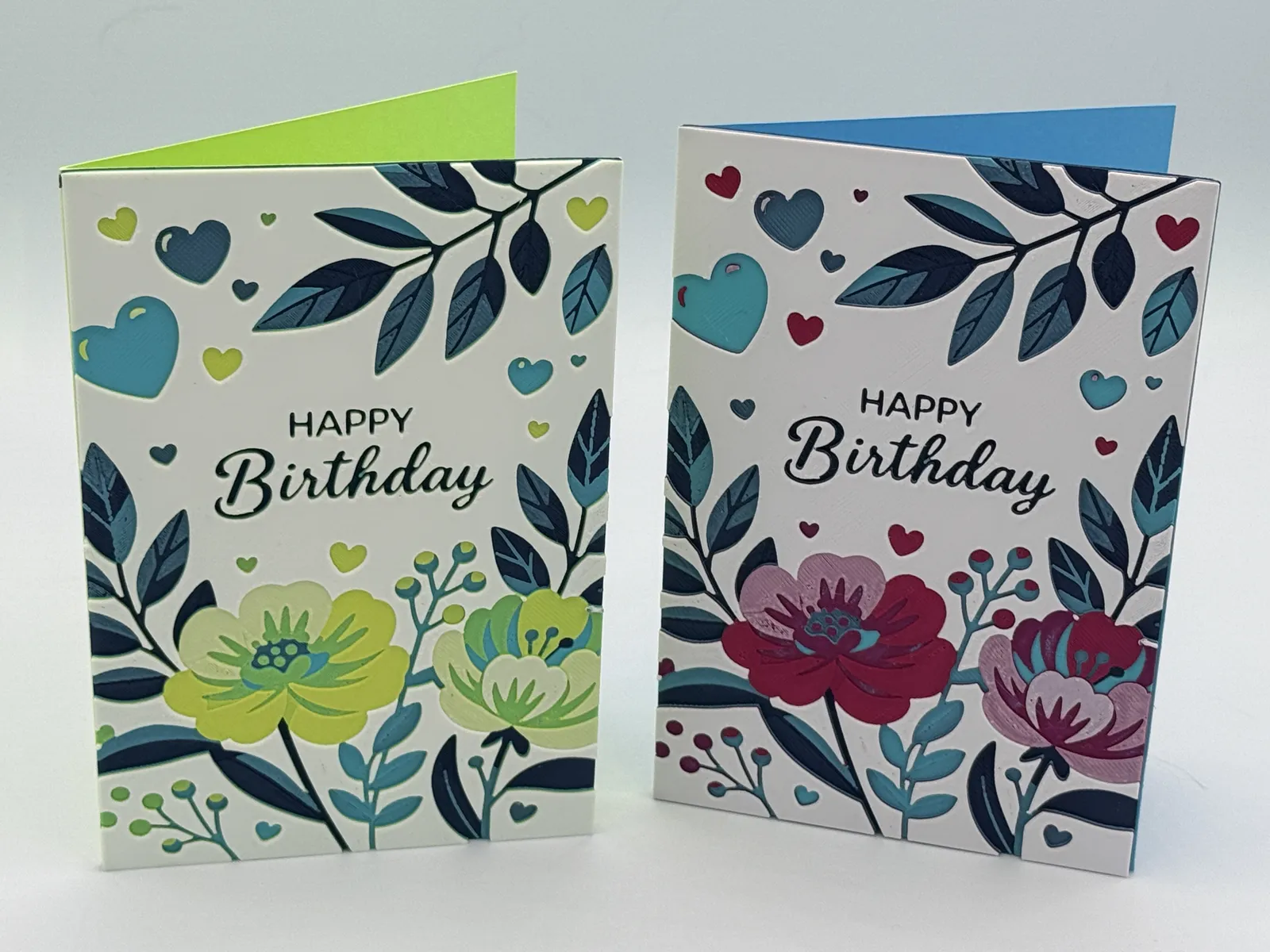 Floral Hearts Birthday Greeting Card/Sign Hueforge