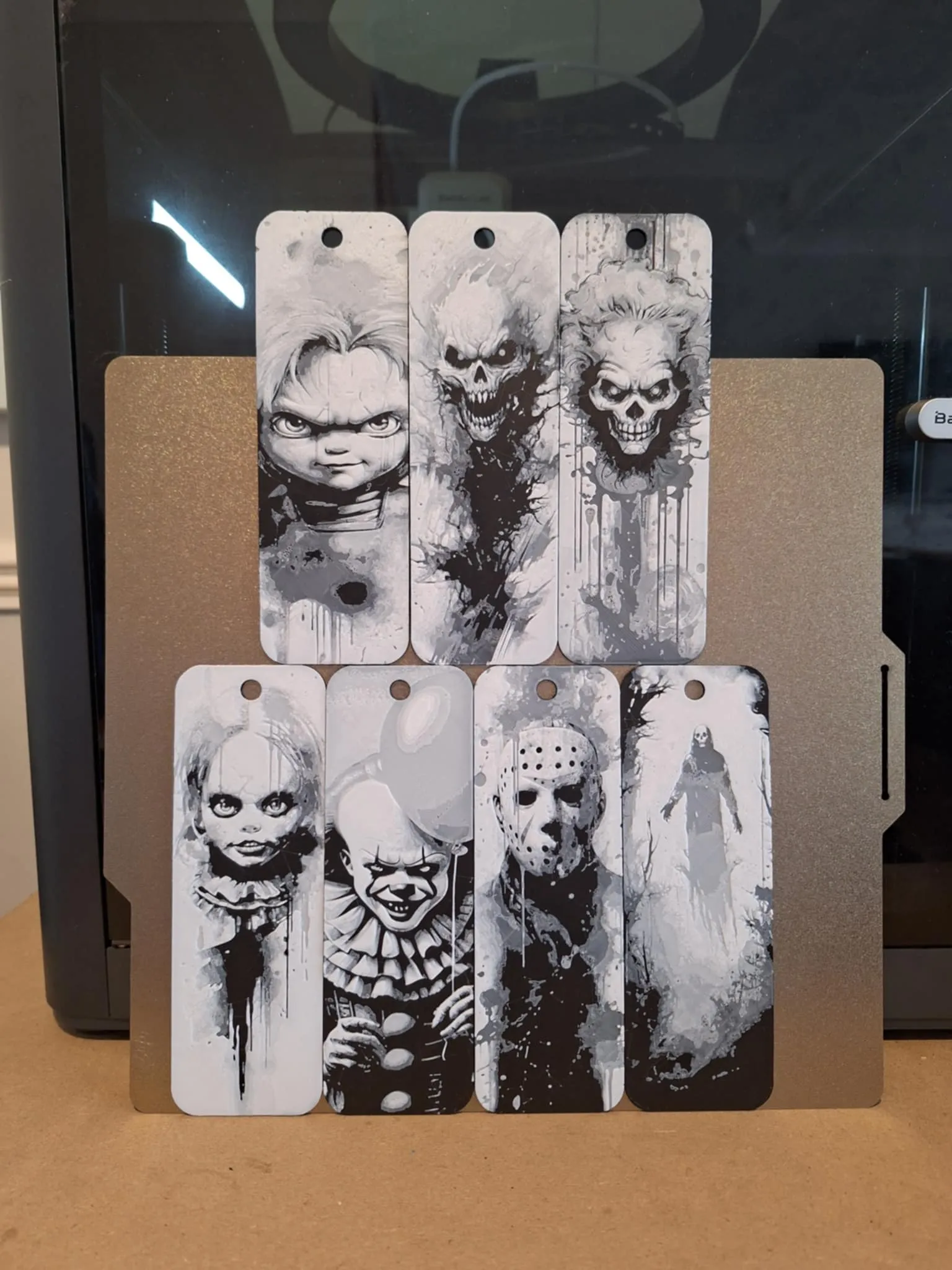 Set of 7 Horror bookmarks - 2 colours