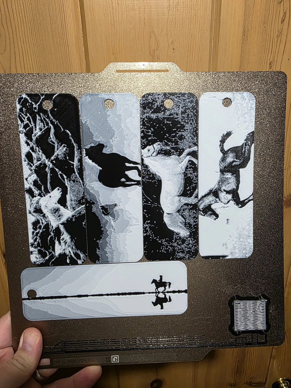 Horse Bookmark Set of 5 Hueforge(Black and White)