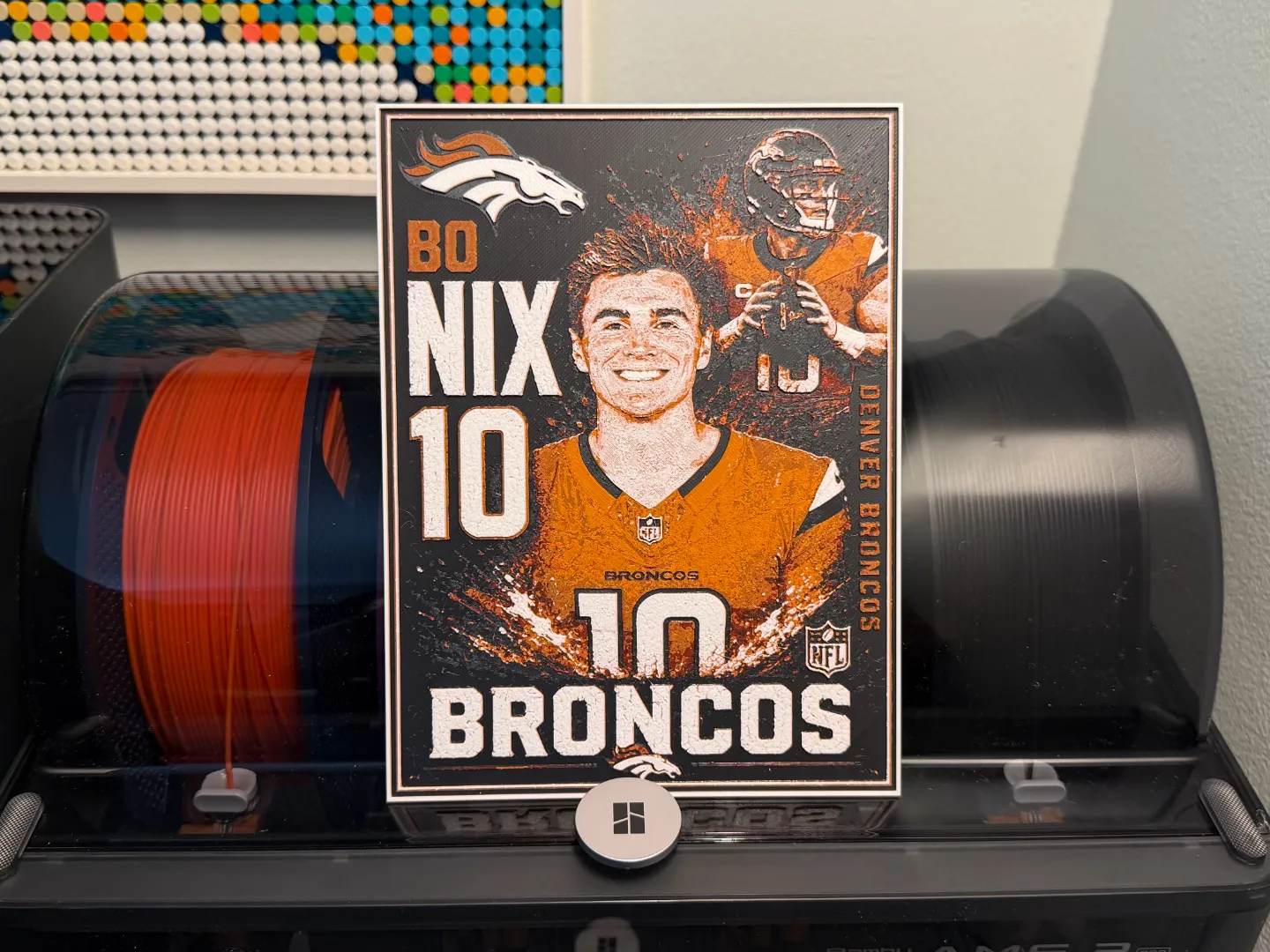 Bo Nix Denver Broncos NFL Player Card HueForge