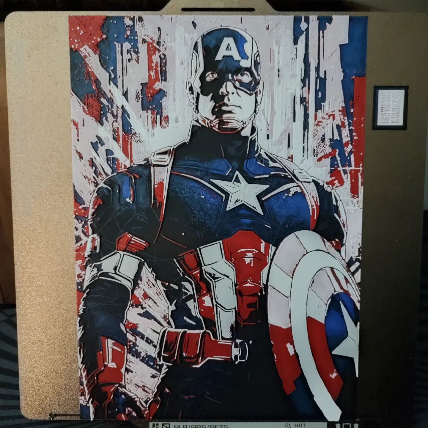 4-color HueForge Captain America Marvel