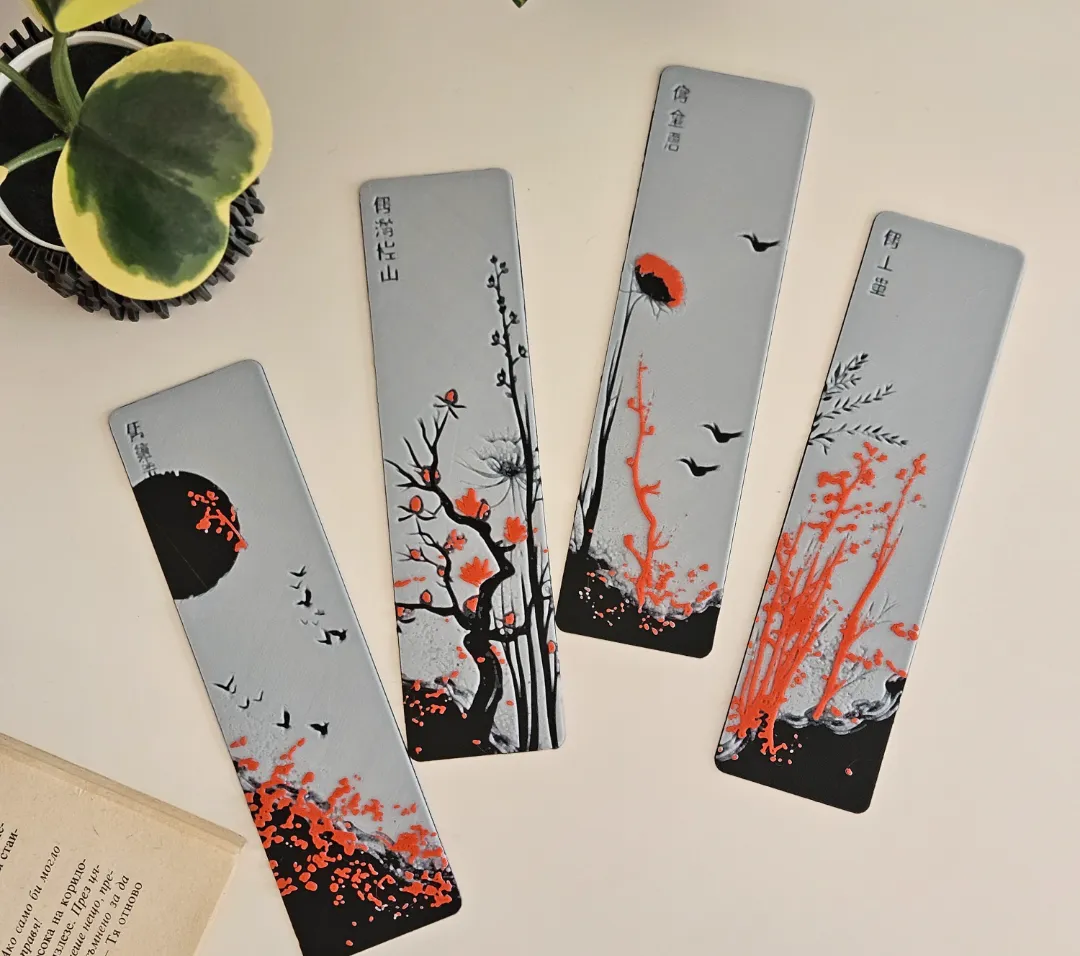 "Red Blossom" - Bookmarks Set