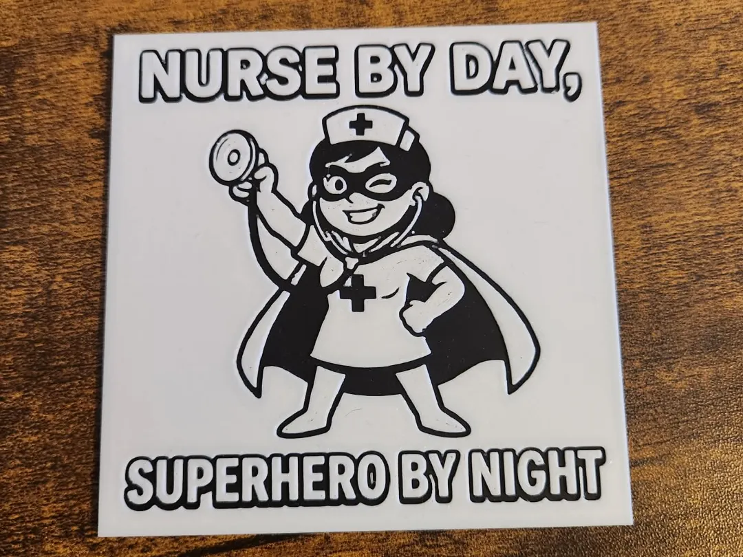Funny Coaster - Nurse by day Superhero by night