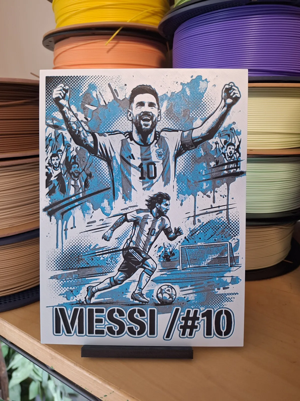 Messi #10 Portrait - Hueforge Wall Art