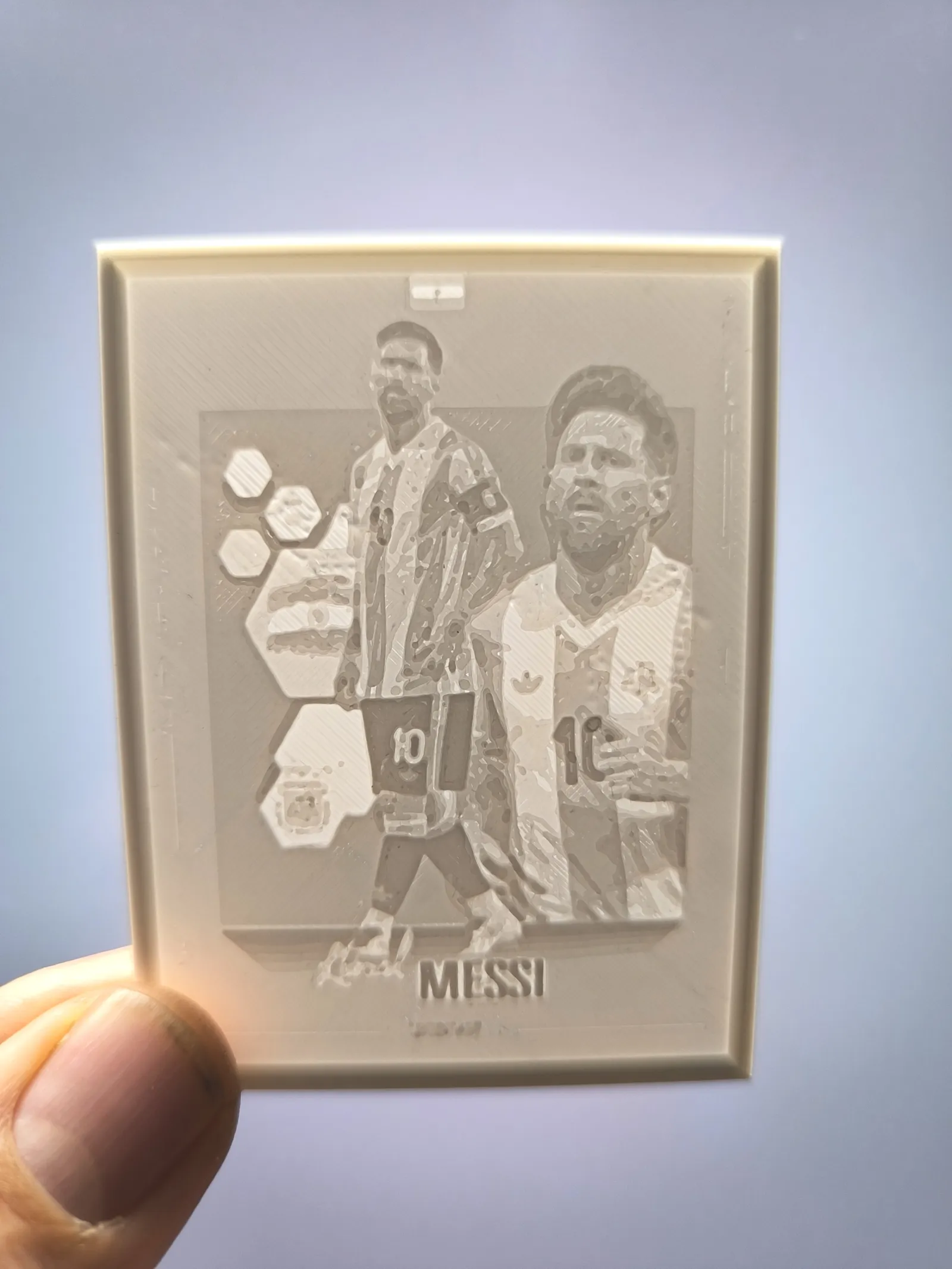 Litofanía 3D de Leyendas del Fútbol Messi