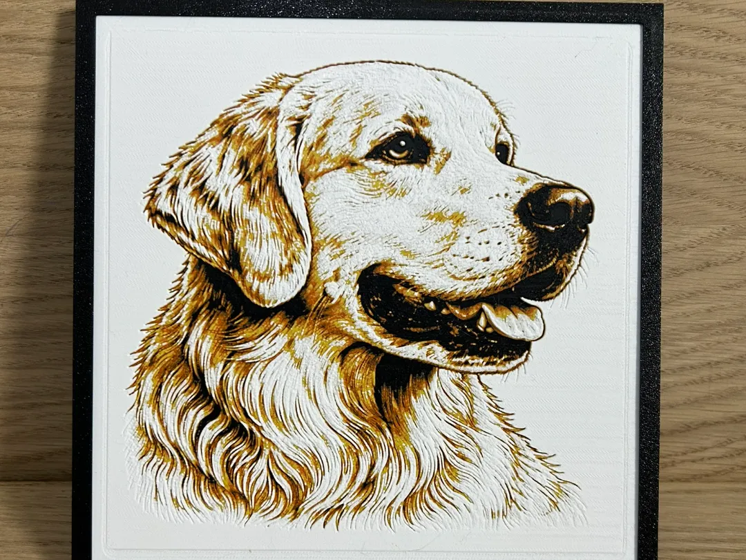 Hueforge Picture of Golden Retriever Dog