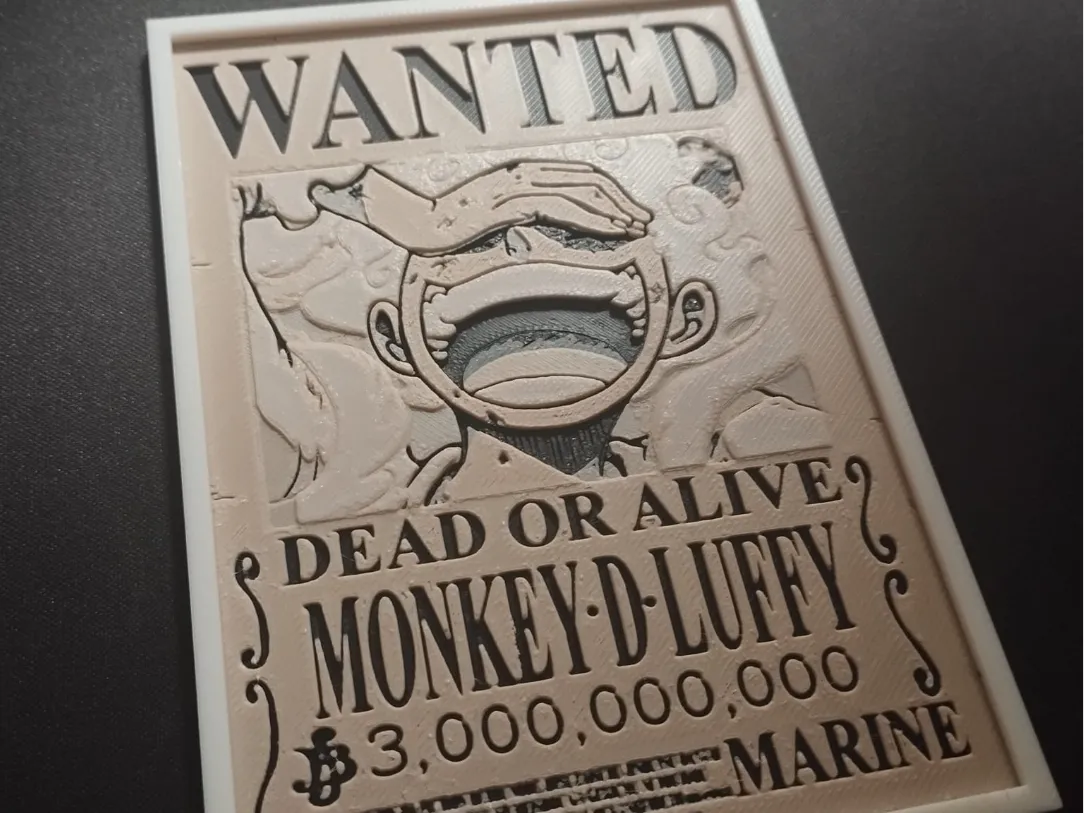 Luffy Wanted Poster (One Piece Hueforge)