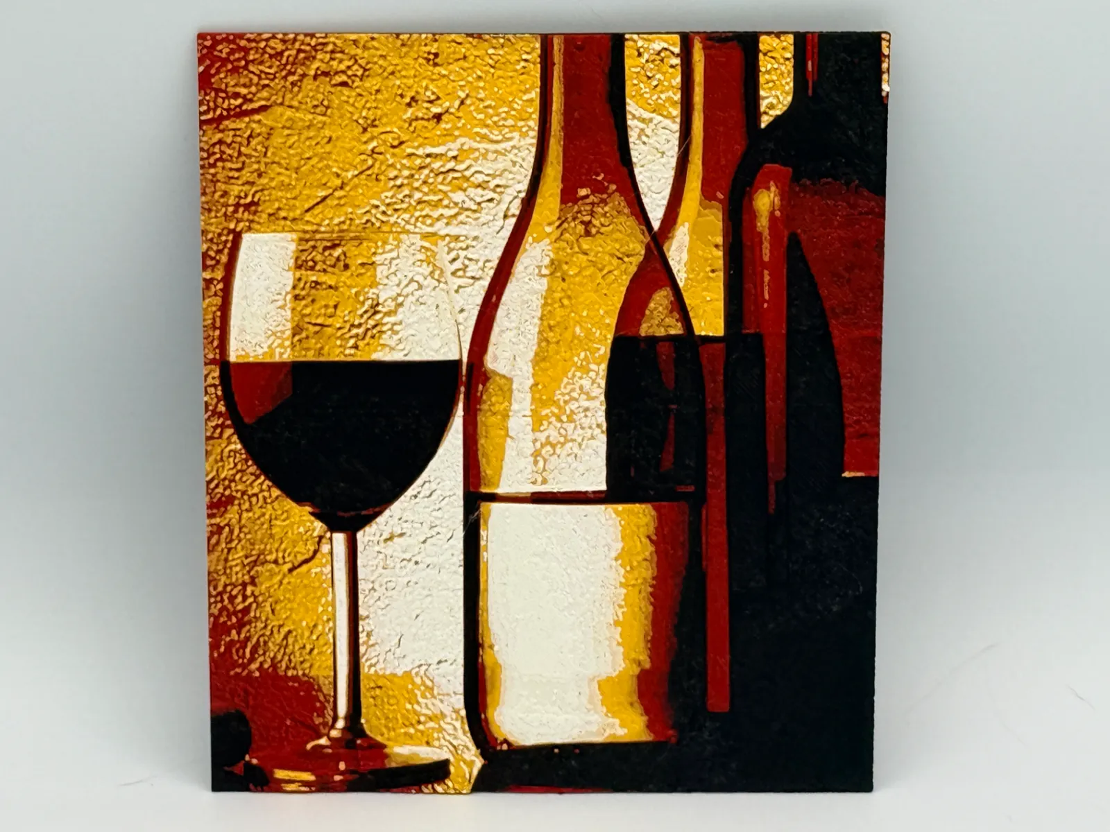 Wine Bottle and Glass Hueforge