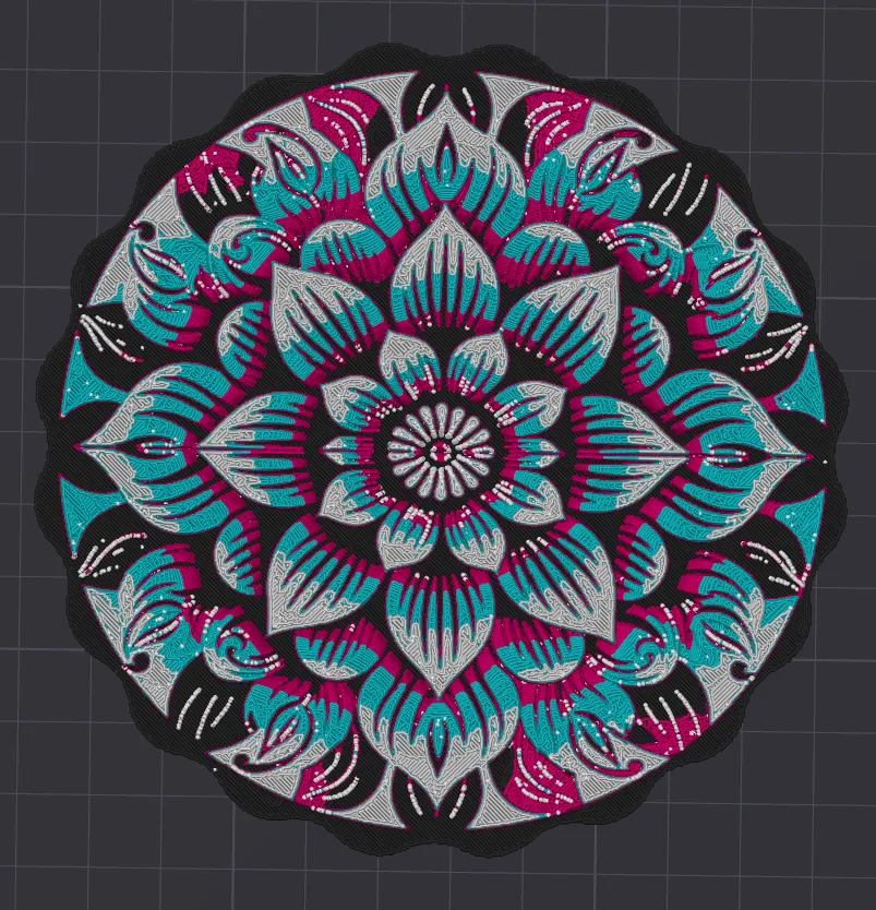 4 Color Floral Mandala Coaster